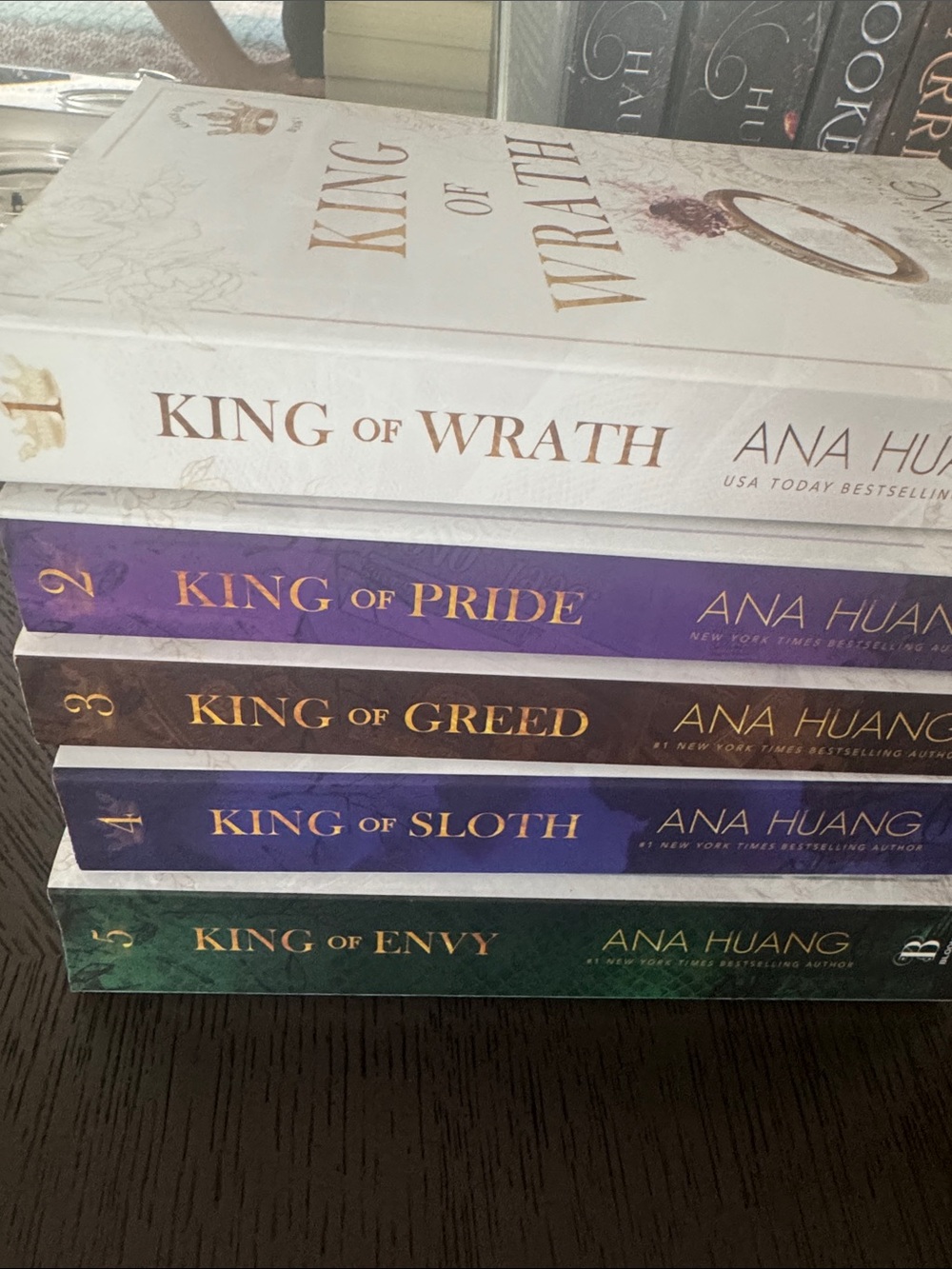 'King' Decorative Book Set - White, Purple, Brown, Blue, Green